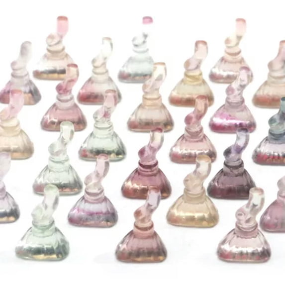 HOOUN Natural Fluorite Animals Statue Stone Carving Quartz Crystal Healing Reiki Decor-1PC Random Colour-Magic Broom