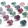 thumbnail image 1 of HOOUN Natural Fluorite Animals Statue Stone Carving Quartz Crystal Healing Reiki Decor-1PC Random Colour-Polar Bear, 1 of 2