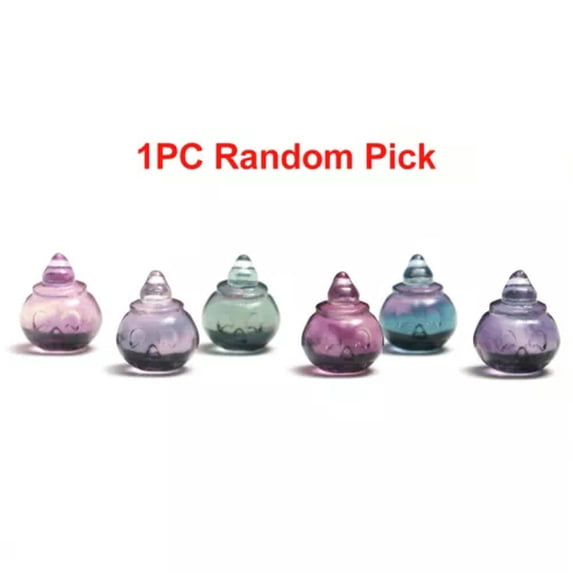 HOOUN Natural Fluorite Animals Statue Stone Carving Quartz Crystal Healing Reiki Decor-1PC Random Colour-Pumpkin #2