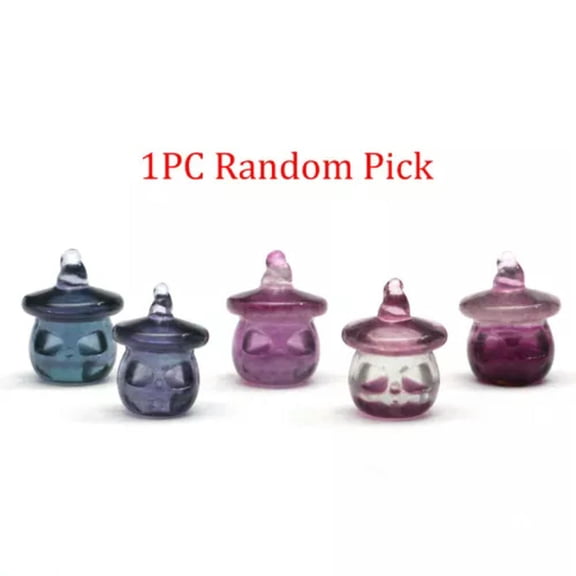 HOOUN Natural Fluorite Animals Statue Stone Carving Quartz Crystal Healing Reiki Decor-1PC Random Colour-Pumpkin #3