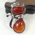 thumbnail image 1 of HOOUN Natural Gemstone Cat Fox Animal Reiki Chakra Pendant Charms Crystal Quartz Stone-Red Agate, 1 of 9