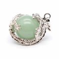 thumbnail image 1 of HOOUN Natural Gemstone Dragon Ball Round Reiki Chakra Healing Pendant Necklaces Beads-Aventurine, 1 of 6