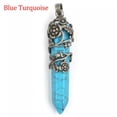 thumbnail image 1 of HOOUN Natural Gemstone Reiki Healing Crystal Quartz Hexagonal Pendulum Stone Pendant-Blue turquoise, 1 of 9