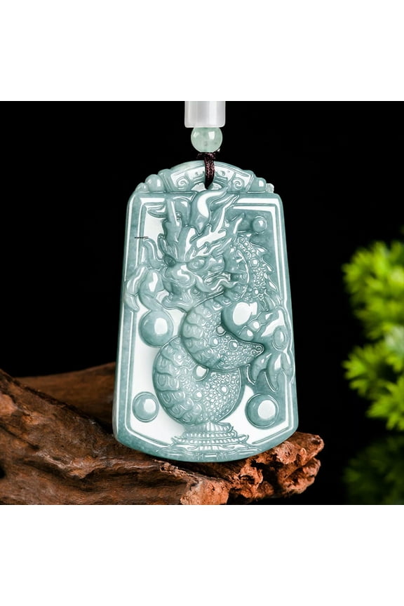 Natural Grade A Jade Jadeite Men Women Gift Lucky Bless Zodiac Dragon Pendant