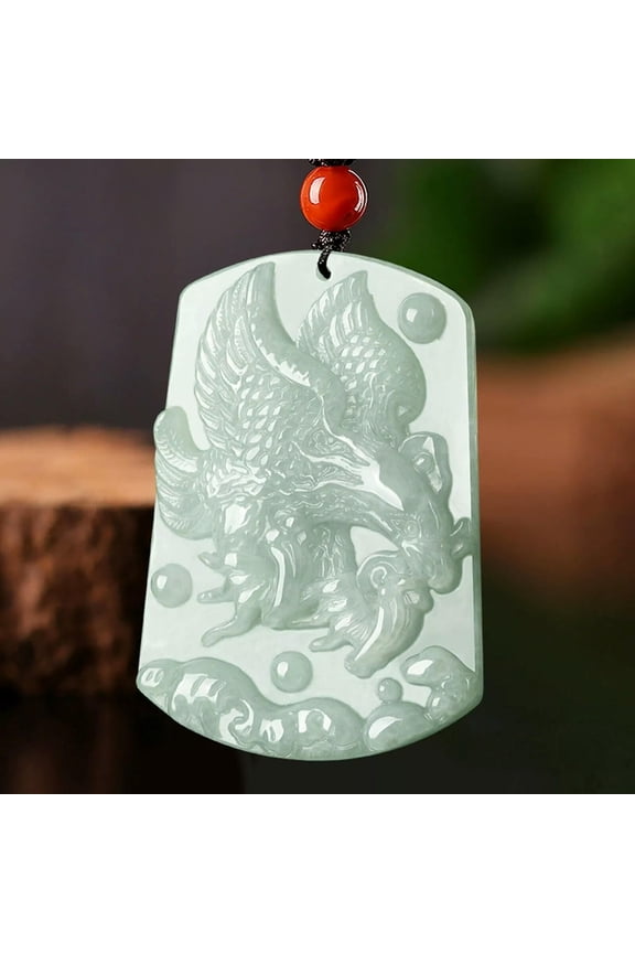 Natural Grade A Jade Jadeite Men Women Gift Lucky Craved Eagle Pendant