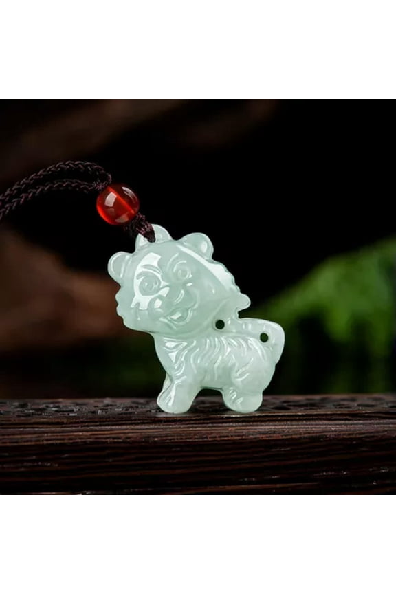 Natural Grade A Jade Jadeite Men Women Lucky Cute Zodiac Little Tiger Pendant