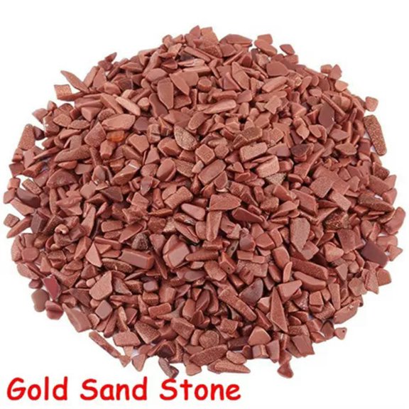 HOOUN Natural Healing Crystal Tumbled Crushed Stone Bulk Mix Stone Beads Decor -Gold Sand Stone