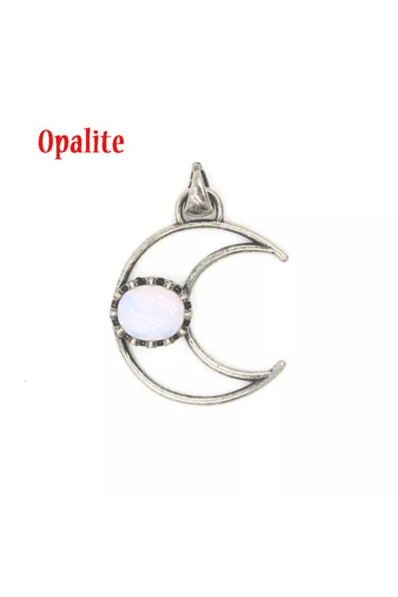Natural Labradorite Gemstone Stone Moon Pendant Crystal Bead Energy Jewelry-Opalite