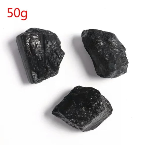 HOOUN Natural Raw Rough Black Tourmaline Chunks Healing Crystal Mineral Rocks Gemstone-50g (3-5pcs)