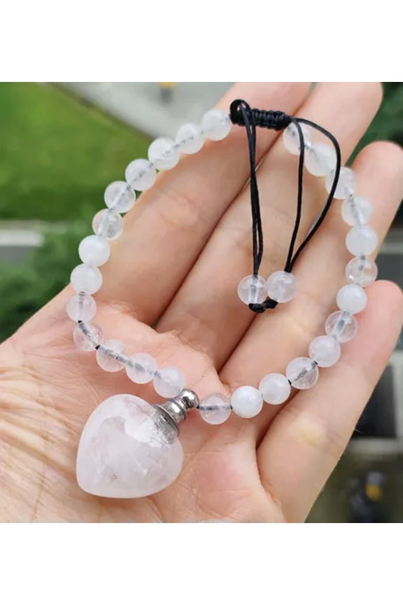 Natural Rock Quartz Gems Bracelet Perfume bottle Chakra Reiki Healing Amulet