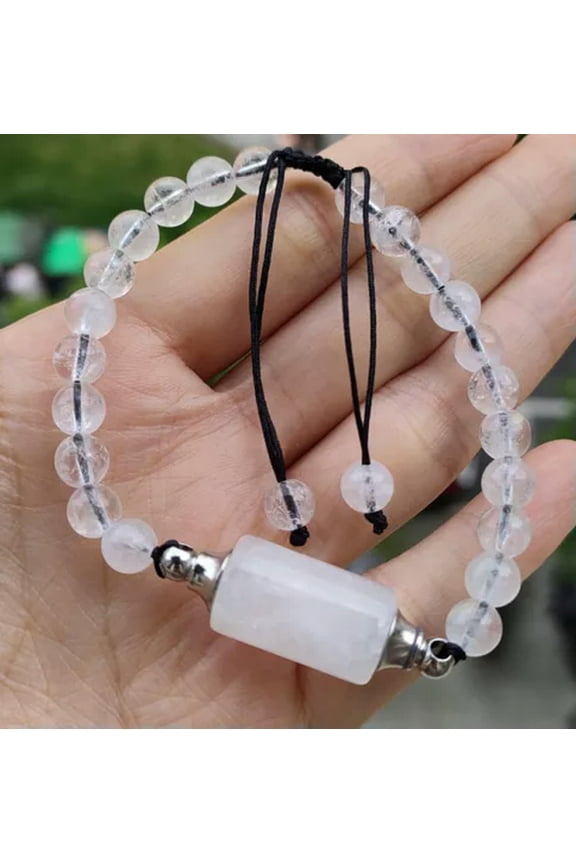 Natural Rock Quartz Gems Bracelet Perfume bottle Chakra Reiki Healing Amulet