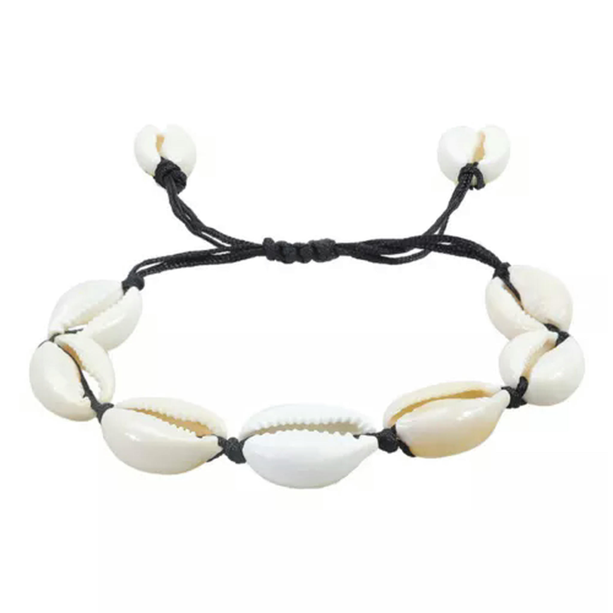 HOOUN Natural Sea Shell Charm Bracelets Necklace Handmade Rope Shells ...