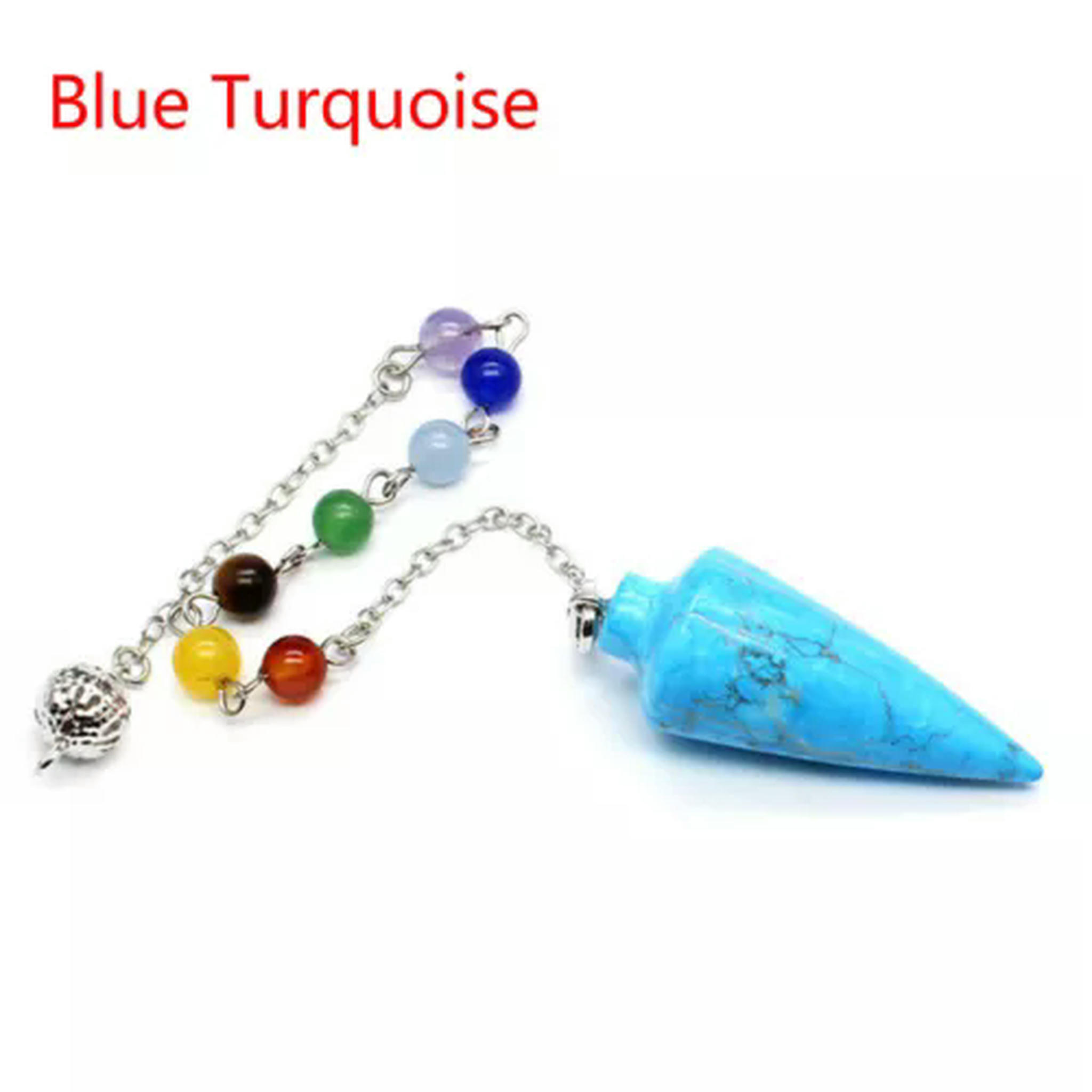 HOOUN Natural Stone Crystal Pendulum Cone Reiki Chakra Healing Pendant ...