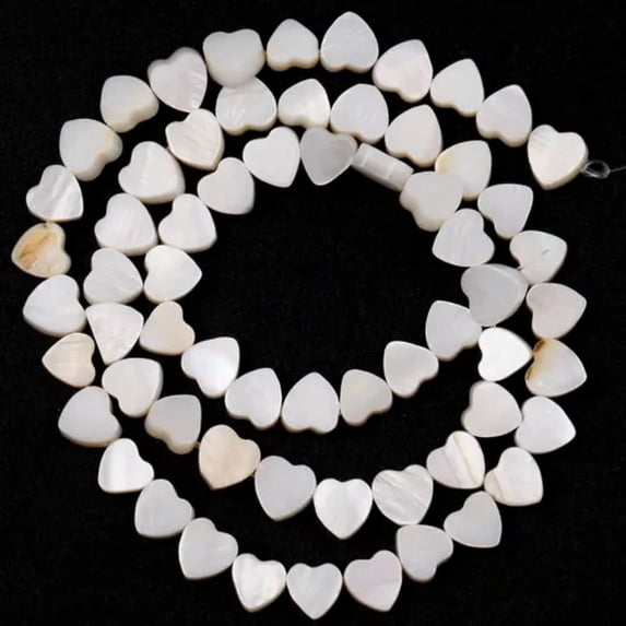 HOOUN Natural White Shell Pearl Cross Star Moon Round Loose Beads For Jewelry Making-6mm Heart