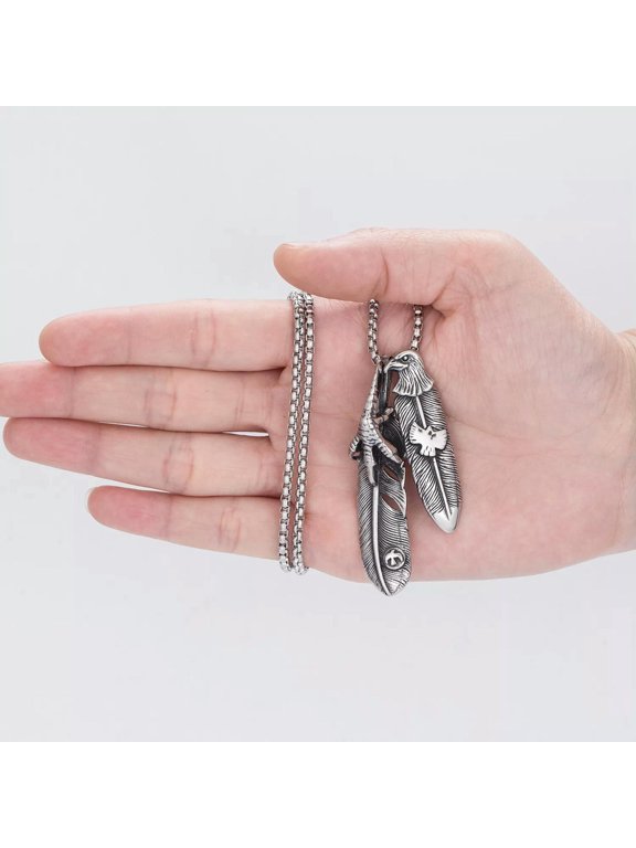 Necklace Pendant for men Bave Eagle Stainless Steel Lucky Jewelry Gift