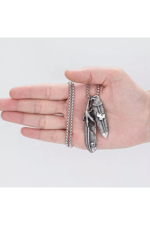 Necklace Pendant for men Bave Eagle Stainless Steel Lucky Jewelry Gift