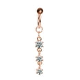 thumbnail image 1 of HOOUN New Belly Button Rings Dangle Crystal Rhinestone Navel Bar Barbell Body Piercing-A-rose gold diamond, 1 of 9