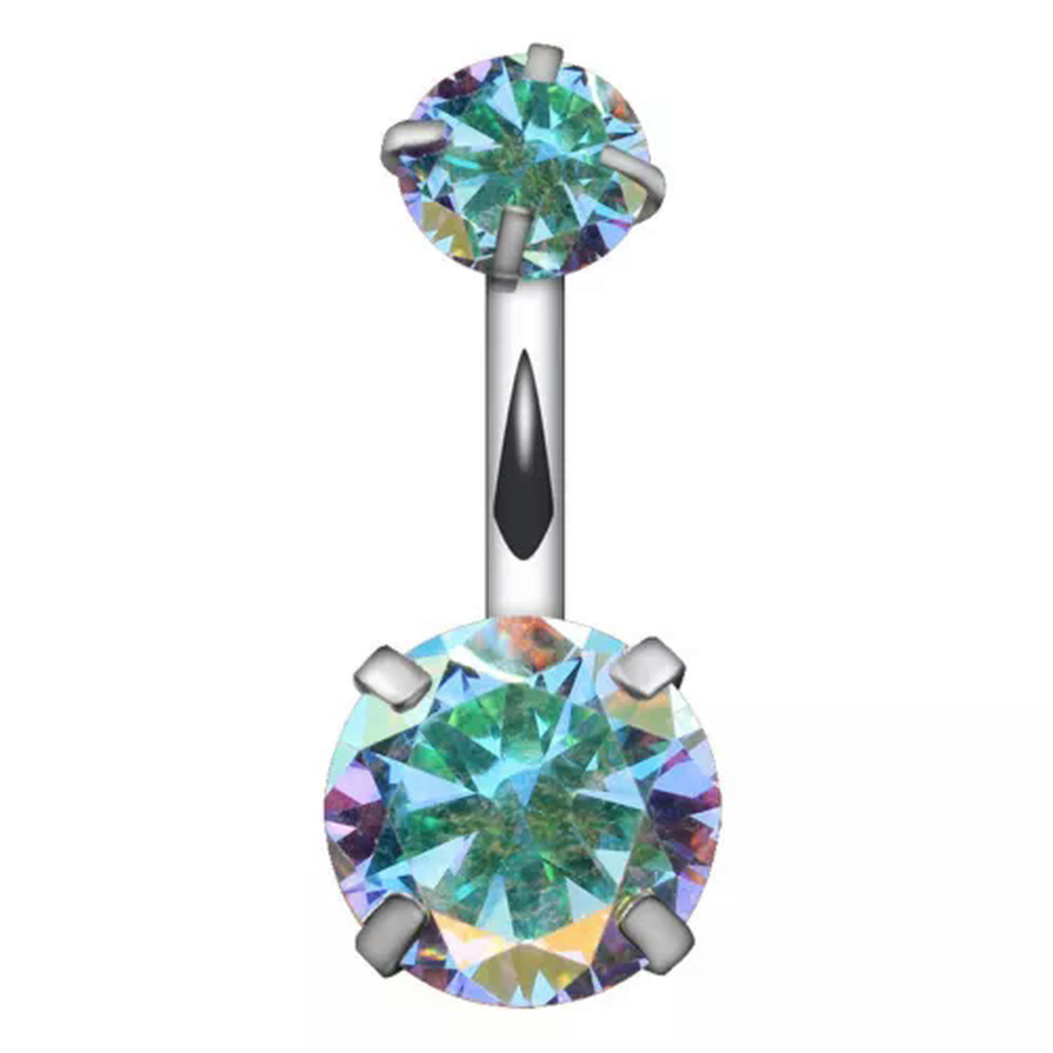 HOOUN New Belly Button Rings Dangle Rhinestone Navel Crystal Bar ...