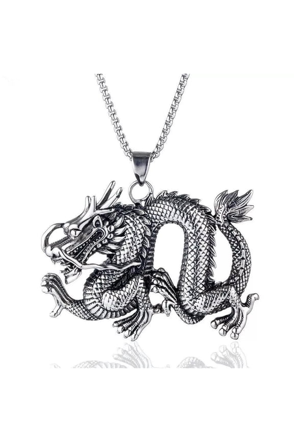New Men's Amulet Feng Shui Chinese Dragon Pendant Necklace Luck Jewelry