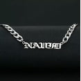 thumbnail image 1 of HOOUN New Personalized Custom Name Stainless Steel Cuban Curb Chain Engraving Necklace-Silver, 1 of 8