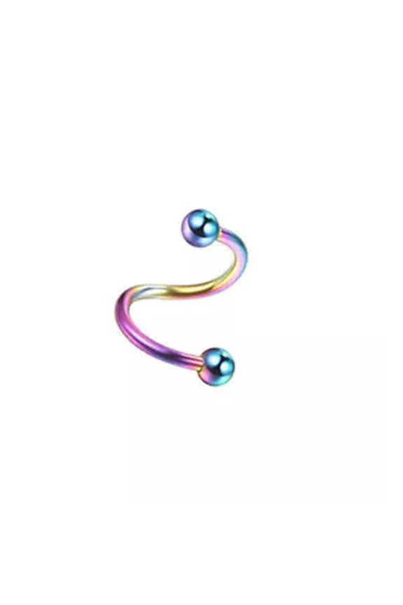 CA Nose Ring Eyebrow Lip Studs Earrings Stainless Steel Body Piercing Rings Hoop-multicolor-spherical