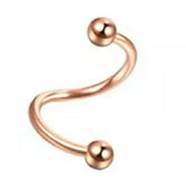 HOOUN Nose Ring Eyebrow Lip Studs Earrings Surgical Steel Body Piercing Rings Hoop US-rose gold-taper