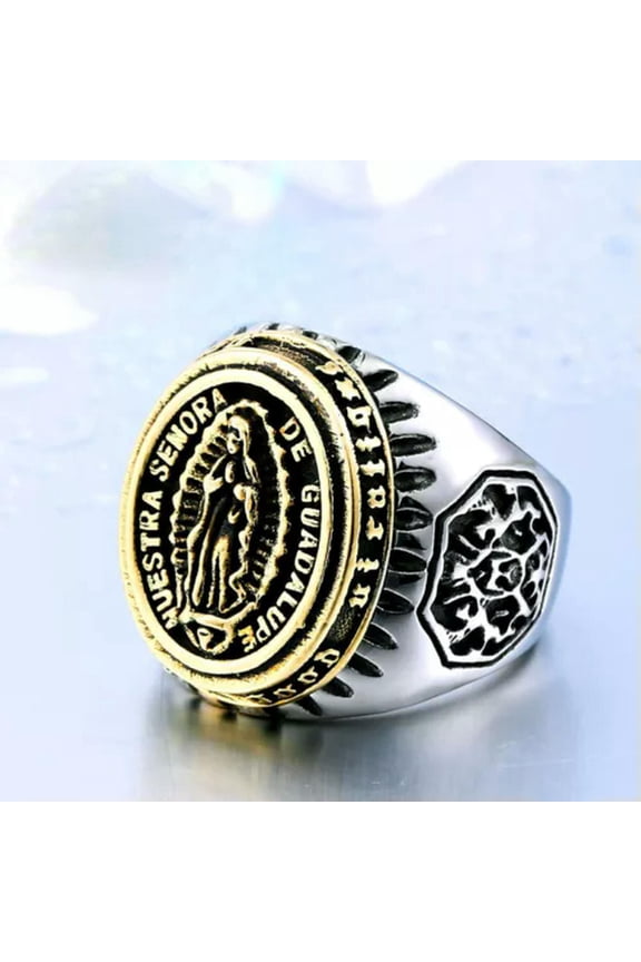 Nuestra Senora de Guadalupe Ring Stainless Steel Our Lady of Guadalupe Ring Luck-9
