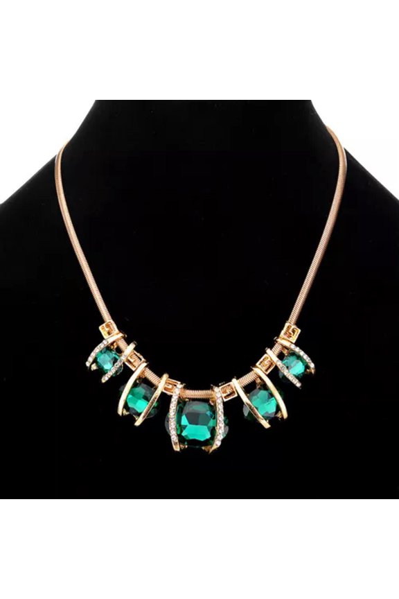 Opal Stone Water Drop Blue Green Jewellery Bridal Wedding Party Necklace Gift