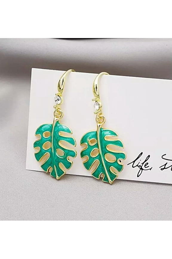 Palm Leaves earrings BOBO Lacquer Earrings Stud for women Jewelry