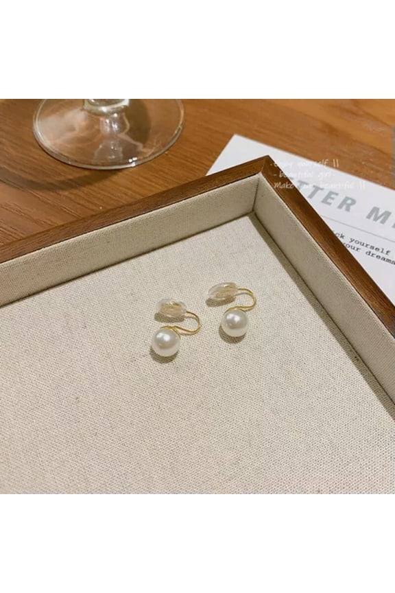 Pearl Ear Clip Fashion Without Ear Hole Earings Simple Ear Cuff Fake Piercing#-10mm