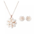thumbnail image 1 of HOOUN Perle Cristal Honneur Bijoux Mariage Fête Mariage Set Collier Boucles D'Oreilles, 1 of 6