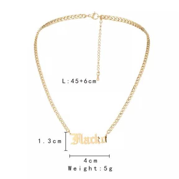 HOOUN Personalized Name Custom Necklace Stainless Steel Pendant Jewelry Women Men Gift-Gold
