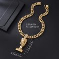 thumbnail image 1 of HOOUN Pharaoh Cuban Necklace Hip Hop Jewelry Alloy Pendant 13Mm Men's Necklace Set-Gold, 1 of 5