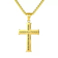 thumbnail image 1 of HOOUN Philippians 4:13 Cross Pendant STRENGTH Bible Verse Stainless Steel Necklace 24'-gold, 1 of 9