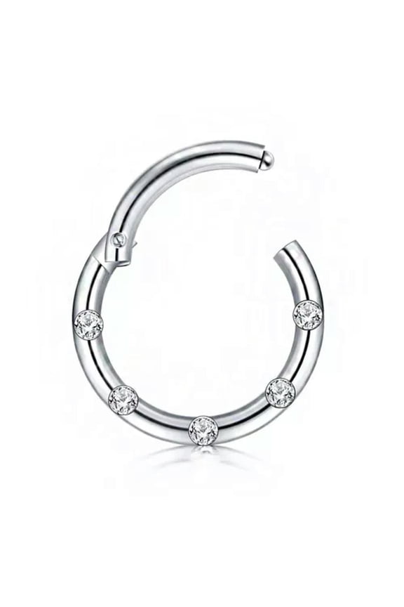 Piercing Surgical Steel Rings Nose Ring Nose Lip Hoop Cartilage Tragus Helix -Silver-1.2*8mm