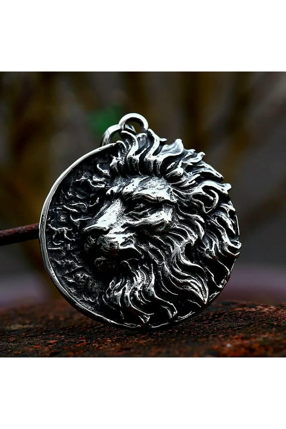 Powerful Lion King Pendant Stainless Steel Lion Head Chain Necklace Fashion Gift