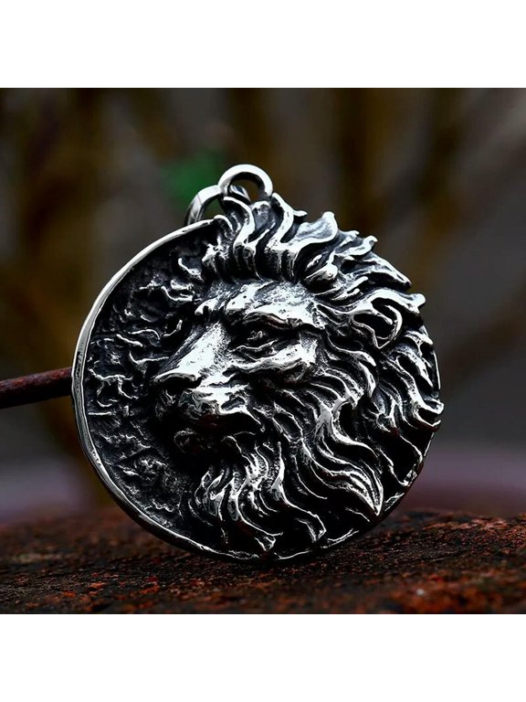 Powerful Lion King Pendant Stainless Steel Lion Head Chain Necklace Fashion Gift