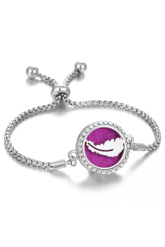 Pretty Aromatherapy Essential Oil DIffser Locket Adjustable Bracelet 5pcs pads -KD10