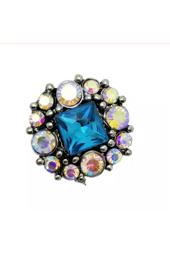 Pretty Cute Charm Crystal Chunk Snap Button Fit For 18mm Drill Snap Jewelry DIY-025
