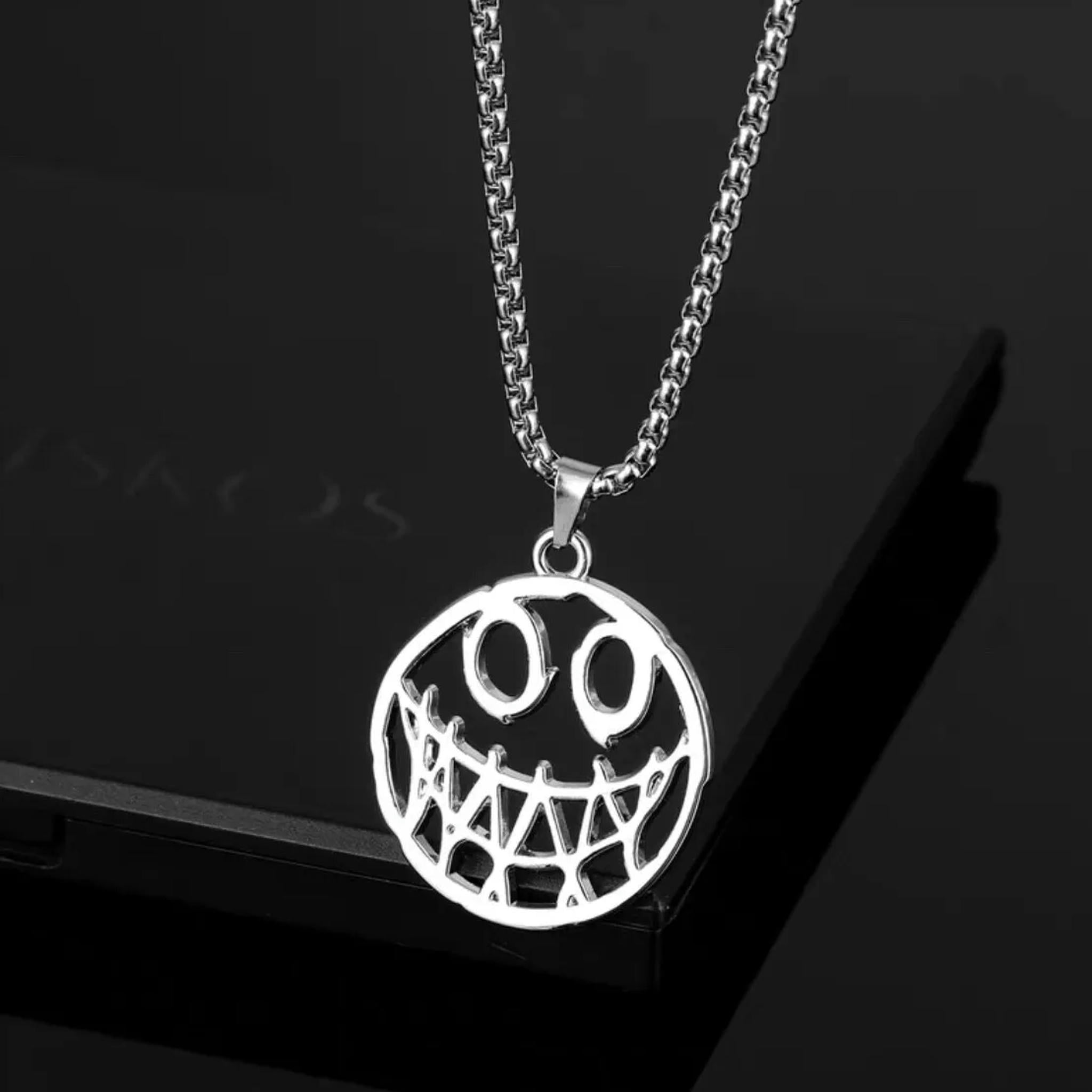 HOOUN Punk Devil Smile Face Pendant Necklace Gothic Rock Biker