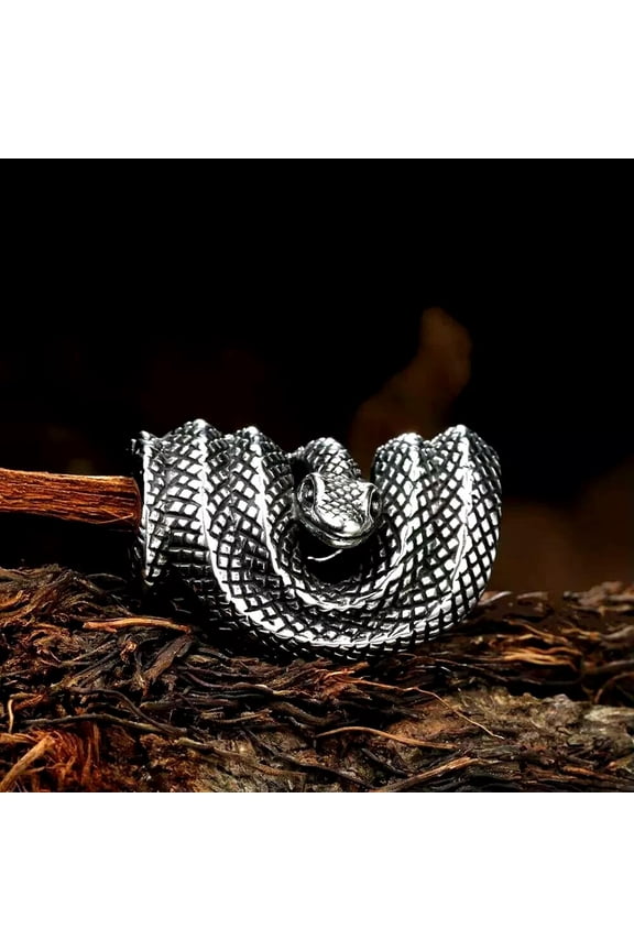 Punk Gothic Retro Silver Serpent Snake Pendant Necklace Animal Jewelry Chain 24"