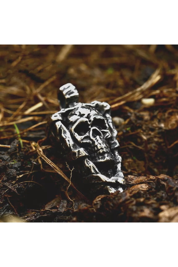 Punk Retro Skull Spear Pendant Necklace Stainless Steel Jewelry Chain 24" Gift