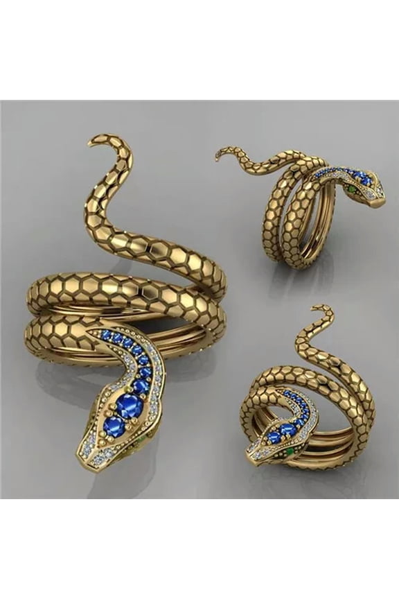 Punk Snake Rings for Women Stones Party Finger Ring Gifts Personality Jewelry-10-Snake