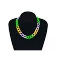 thumbnail image 1 of HOOUN Rainbow Chain Necklace Punk Big Gangster Shinny Rapper Fancy Dress Costume Gift, 1 of 3