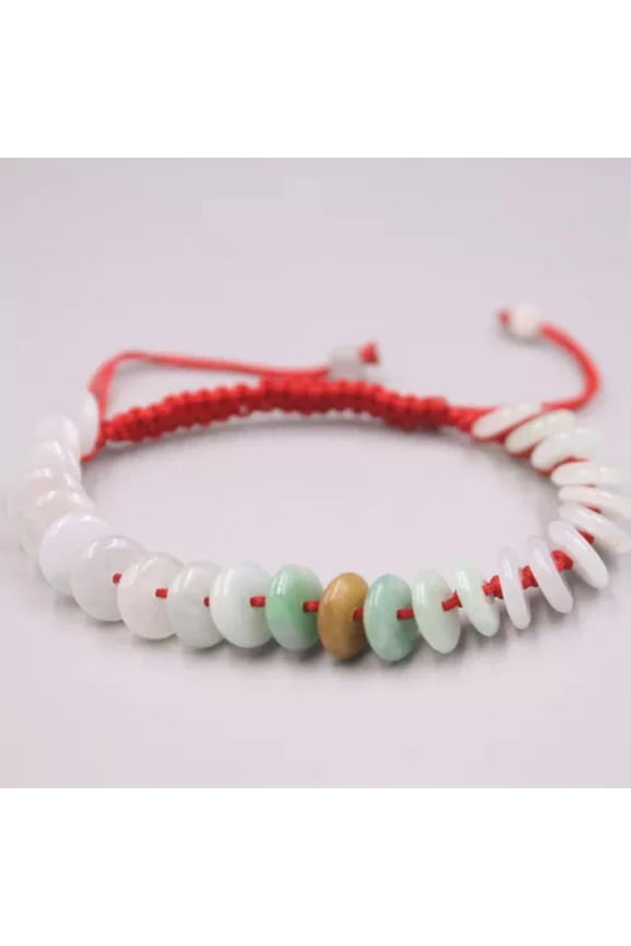 Real 100% Natural Jade Jadeite Men Women Lucky Smooth Peace Beads Rope Bracelet