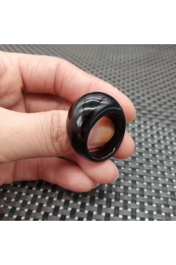 Real Agate Ring Crystal Chalcedony Tail Agate Jewelry Stone Gemstone Elegant-yellow