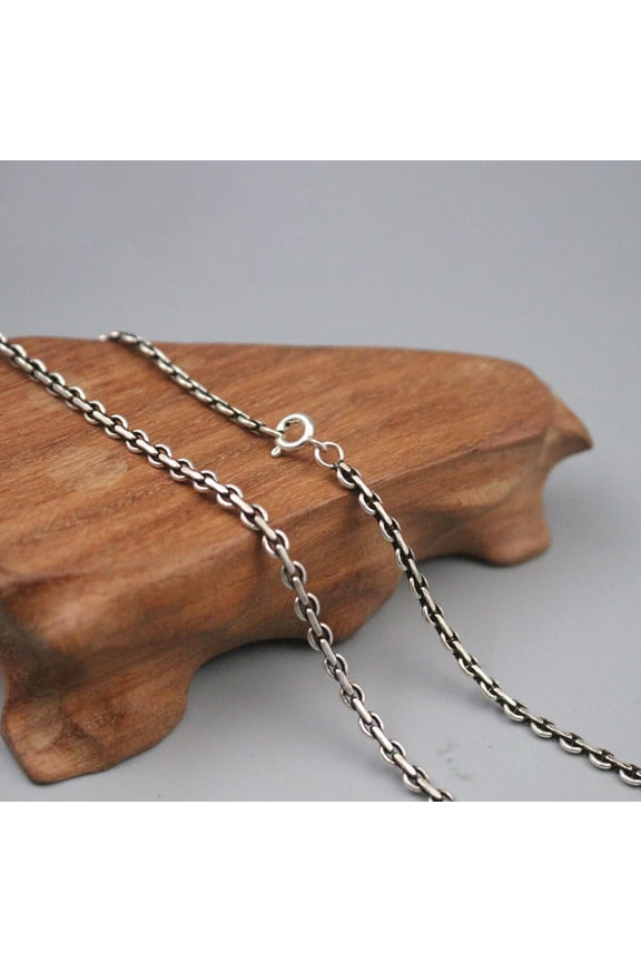 Real Solid 925 Sterling Silver Chain 3mm Cable Circle O Link Necklace 11g/20inch