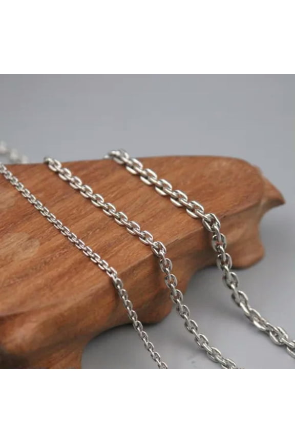 Real Solid 925 Sterling Silver Chain Men Women Square Cable O Link Necklace -3mm,22inch, 14g
