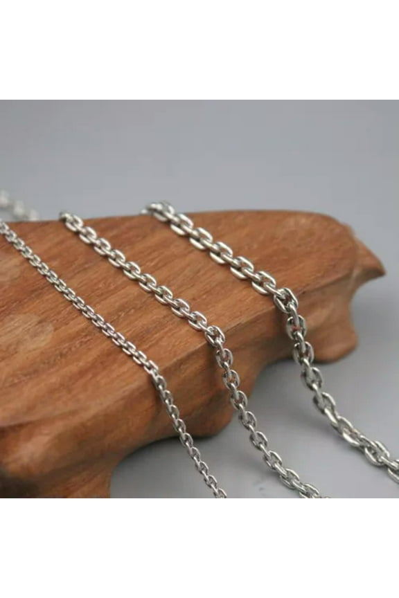 Real Solid 925 Sterling Silver Chain Men Women Square Cable O Link Necklace -3mm,24inch, 15g