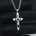 thumbnail image 1 of HOOUN Real Solid 925 Sterling Silver Men Women Lucky Hollow Geometry Cross Pendant, 1 of 3